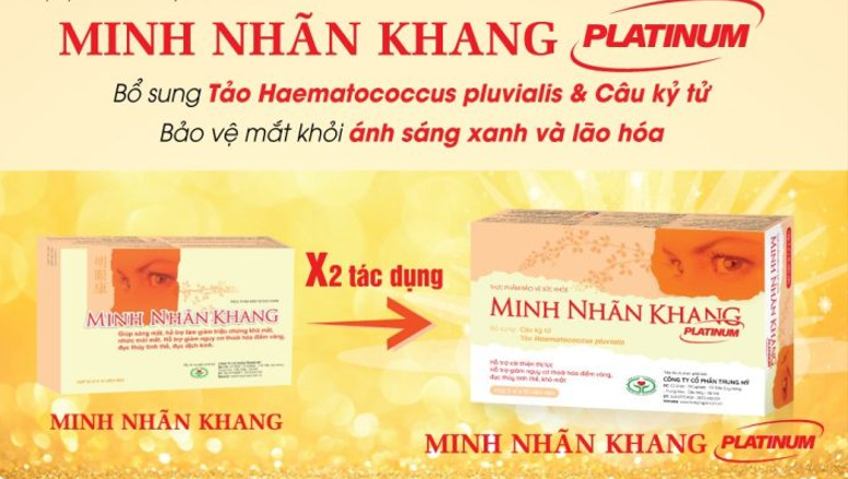 Minh Nhãn Khang và Minh Nhãn Khang Platinum - Bộ đôi viên uống tốt nhất cho bệnh cườm mắt