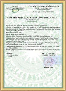 Minh Nhãn Khang Platinum được Cục An toàn Thực phẩm – Bộ Y Tế cấp phép lưu hành